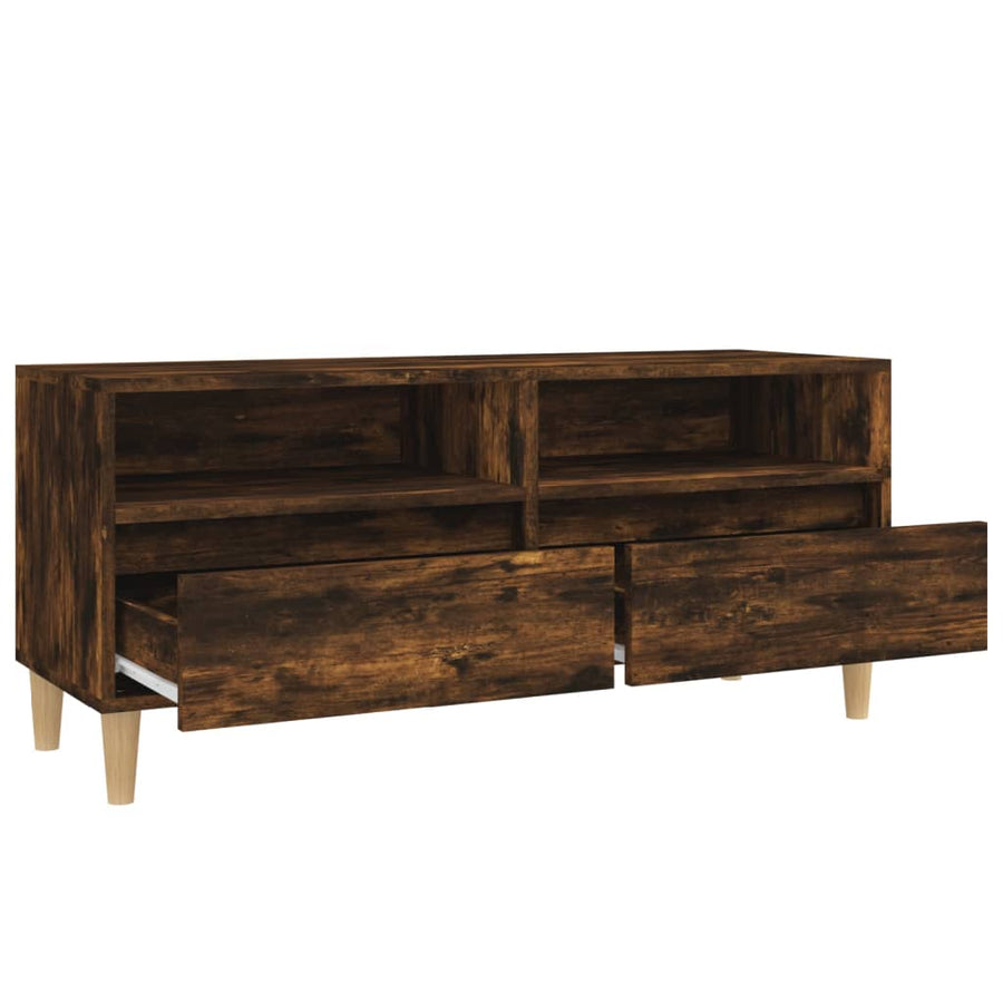 Tv-Meubel 00X34,5X44,5 Cm Bewerkt Hout Kleurig 100 x 34.5 x 44.5 cm Gerookt eiken