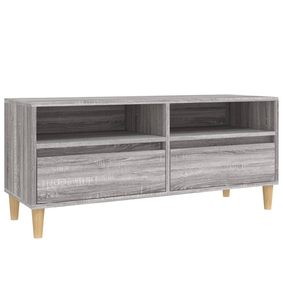 Tv-Meubel 00X34,5X44,5 Cm Bewerkt Hout Eikenkleur 100 x 34.5 x 44.5 cm Grijs sonoma
