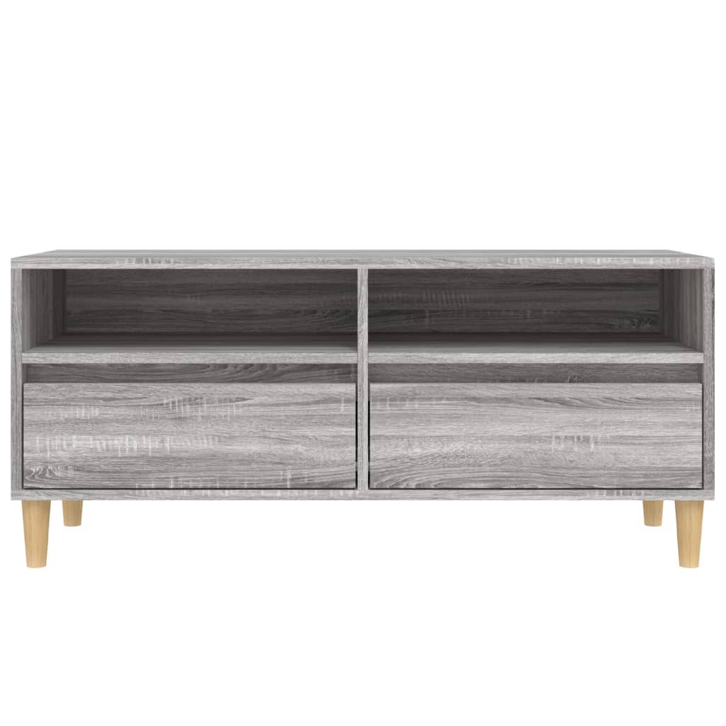 Tv-Meubel 00X34,5X44,5 Cm Bewerkt Hout Eikenkleur 100 x 34.5 x 44.5 cm Grijs sonoma