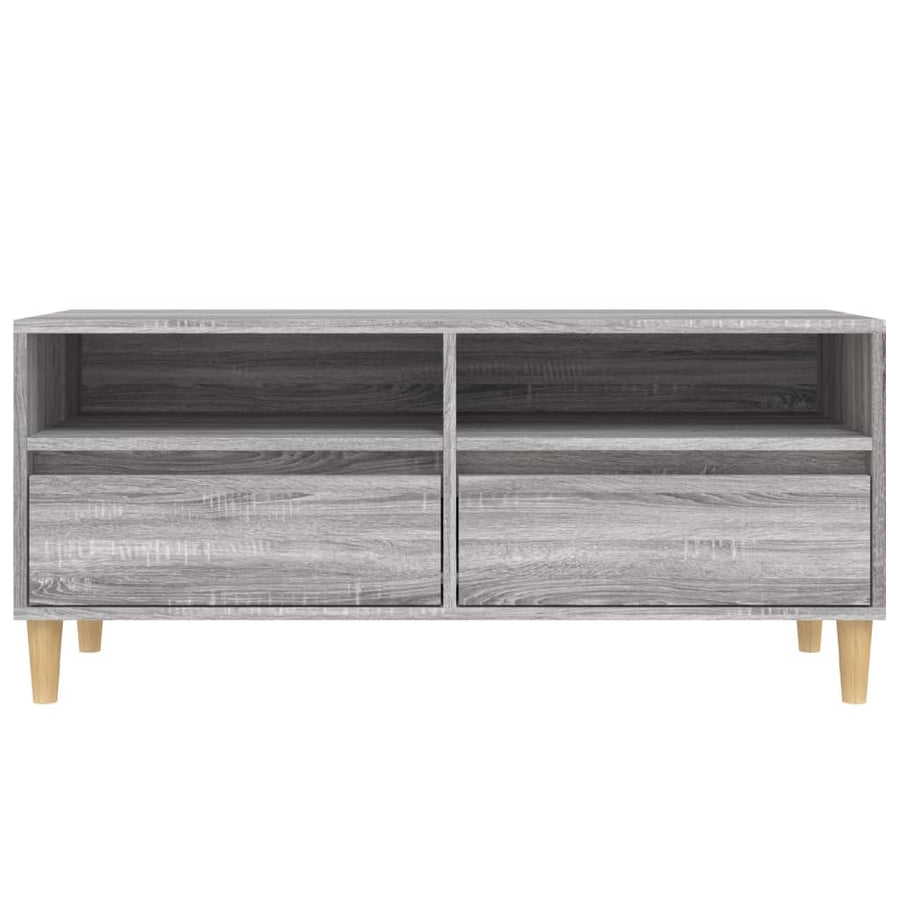 Tv-Meubel 00X34,5X44,5 Cm Bewerkt Hout Eikenkleur 100 x 34.5 x 44.5 cm Grijs sonoma