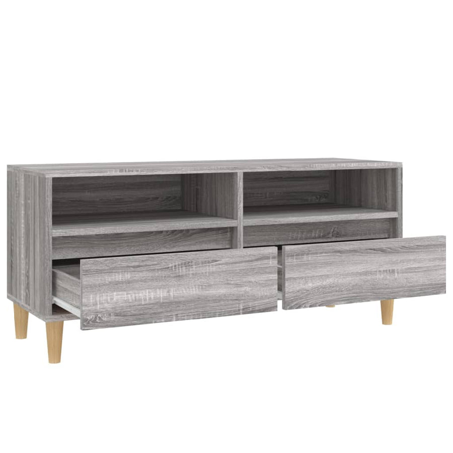 Tv-Meubel 00X34,5X44,5 Cm Bewerkt Hout Eikenkleur 100 x 34.5 x 44.5 cm Grijs sonoma