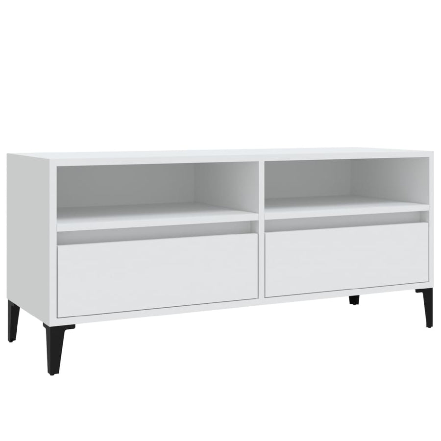 Tv-Meubel 00X34,5X44,5 Cm Bewerkt Hout 100 x 34.5 x 44.5 cm Wit