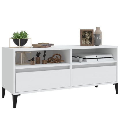 Tv-Meubel 00X34,5X44,5 Cm Bewerkt Hout 100 x 34.5 x 44.5 cm Wit
