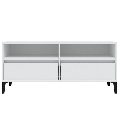 Tv-Meubel 00X34,5X44,5 Cm Bewerkt Hout 100 x 34.5 x 44.5 cm Wit