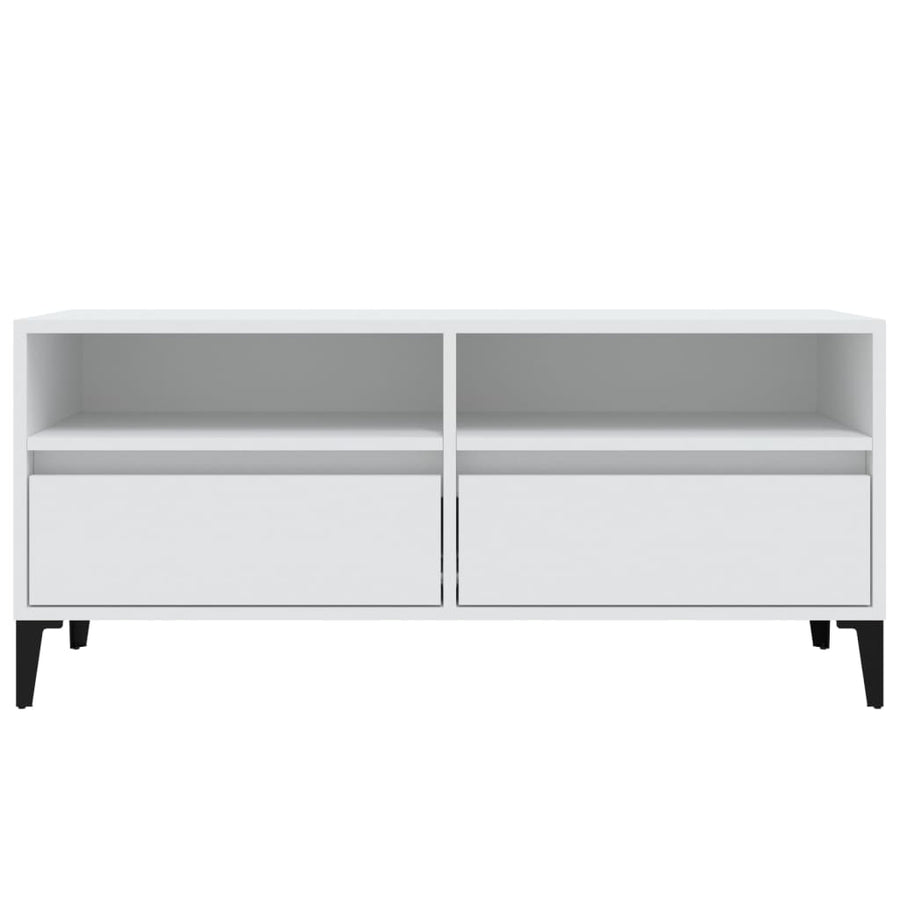 Tv-Meubel 00X34,5X44,5 Cm Bewerkt Hout 100 x 34.5 x 44.5 cm Wit
