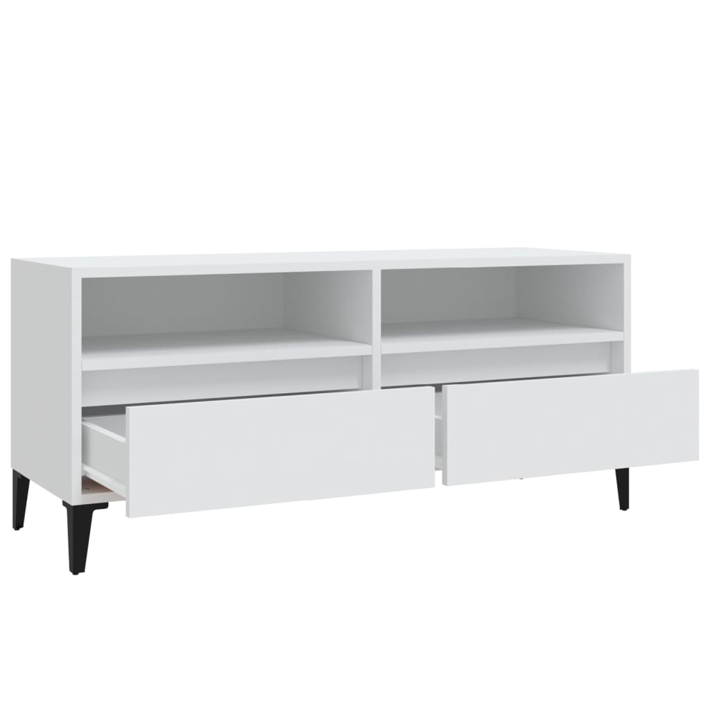 Tv-Meubel 00X34,5X44,5 Cm Bewerkt Hout 100 x 34.5 x 44.5 cm Wit