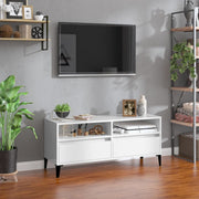 Tv-meubel 100x34,5x44,5 cm hoogglans wit bewerkt hout