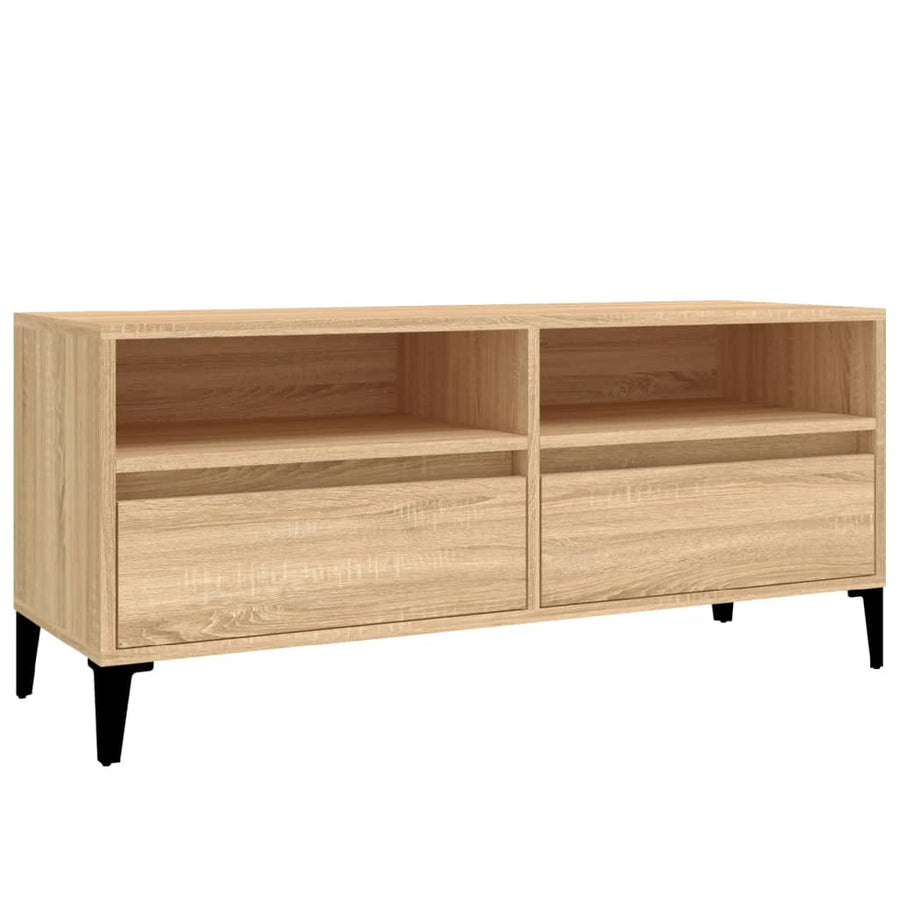 Tv-Meubel 100X34,5X44,5 Cm Bewerkt Hout Kleurig 100 x 34.5 x 44.5 cm Sonoma eiken