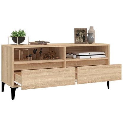 Tv-Meubel 100X34,5X44,5 Cm Bewerkt Hout Kleurig 100 x 34.5 x 44.5 cm Sonoma eiken
