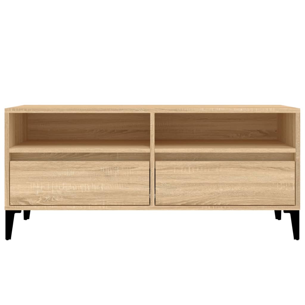Tv-Meubel 100X34,5X44,5 Cm Bewerkt Hout Kleurig 100 x 34.5 x 44.5 cm Sonoma eiken