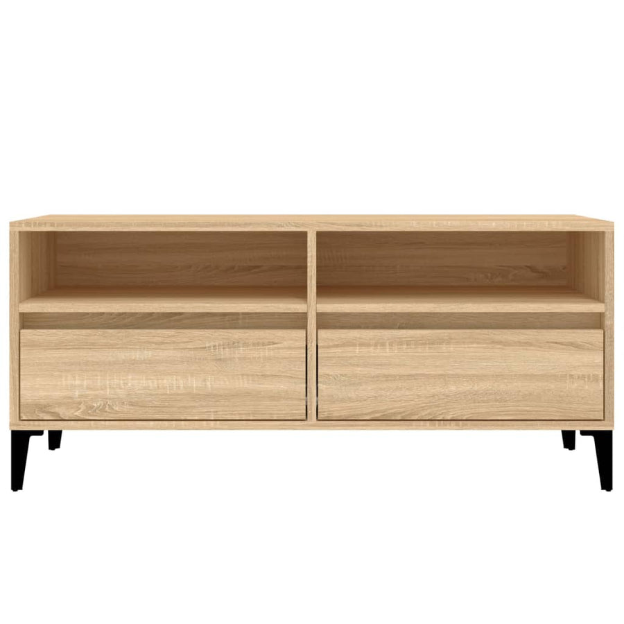 Tv-Meubel 100X34,5X44,5 Cm Bewerkt Hout Kleurig 100 x 34.5 x 44.5 cm Sonoma eiken