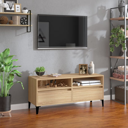 Tv-Meubel 100X34,5X44,5 Cm Bewerkt Hout Kleurig 100 x 34.5 x 44.5 cm Sonoma eiken