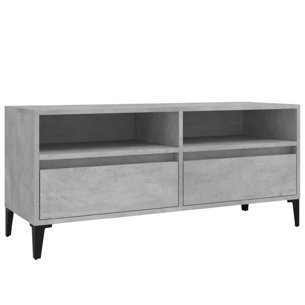 Tv-Meubel 100X34,5X44,5 Cm Bewerkt Hout Betongrijs Sonoma Eiken
