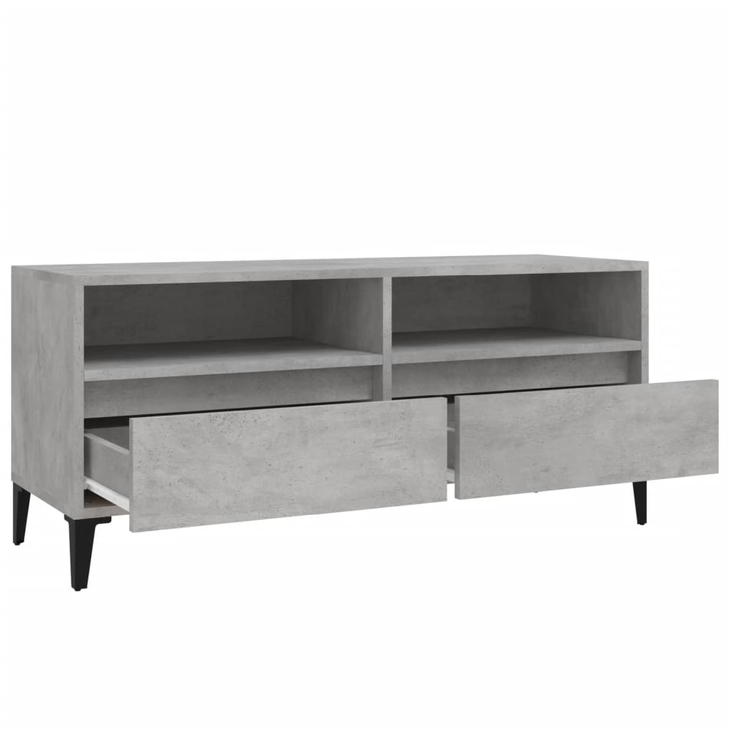 Tv-Meubel 100X34,5X44,5 Cm Bewerkt Hout Betongrijs Sonoma Eiken