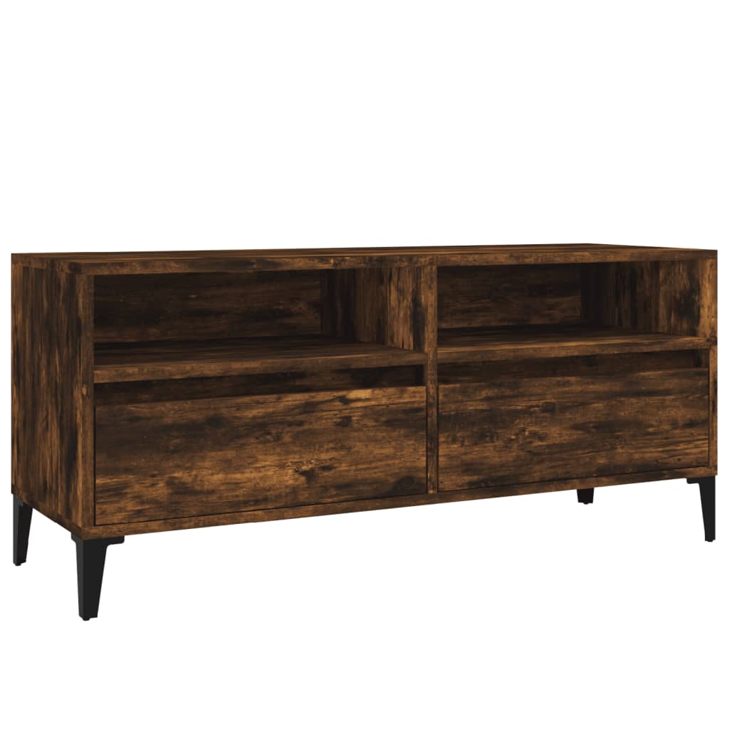 Tv-Meubel 00X34,5X44,5 Cm Bewerkt Hout Kleurig 100 x 34.5 x 44.5 cm Gerookt eiken