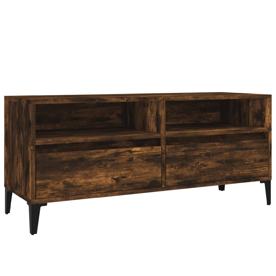 Tv-Meubel 00X34,5X44,5 Cm Bewerkt Hout Kleurig 100 x 34.5 x 44.5 cm Gerookt eiken
