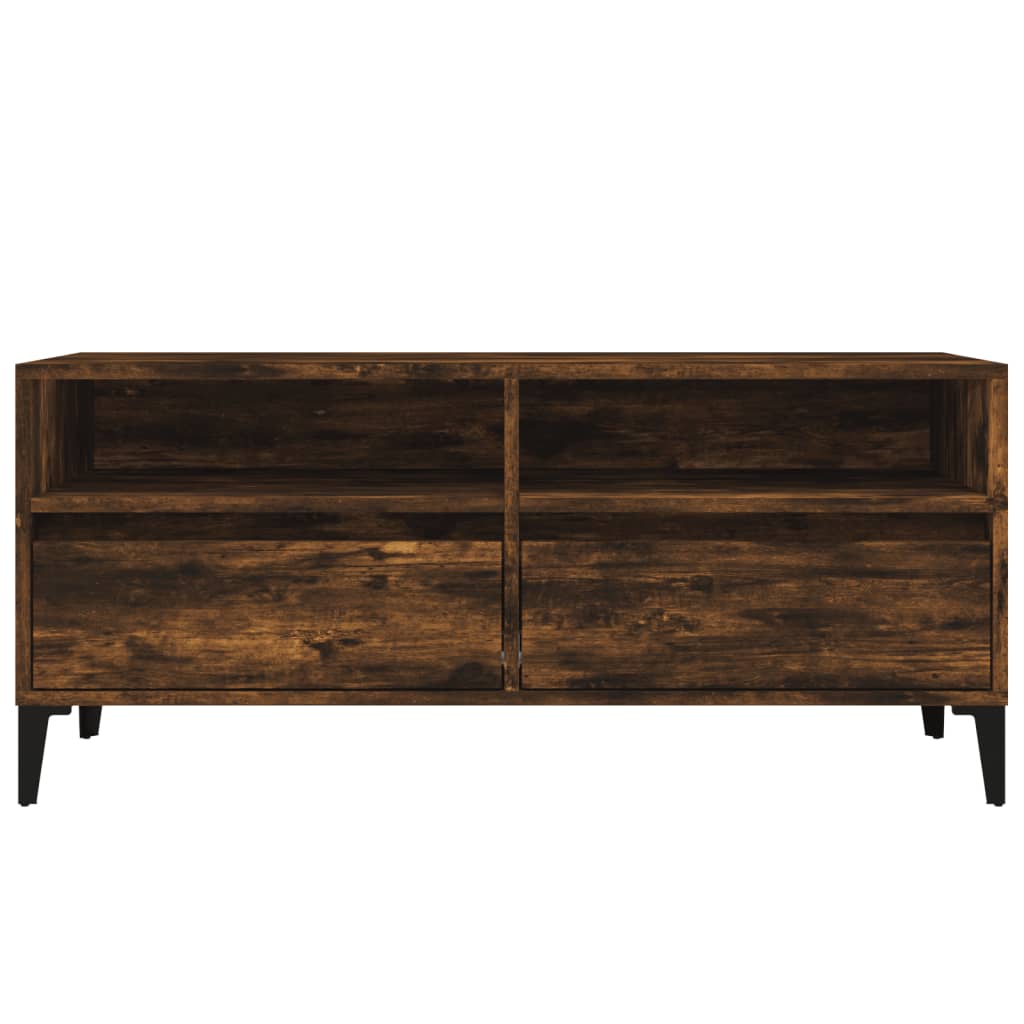 Tv-Meubel 00X34,5X44,5 Cm Bewerkt Hout Kleurig 100 x 34.5 x 44.5 cm Gerookt eiken