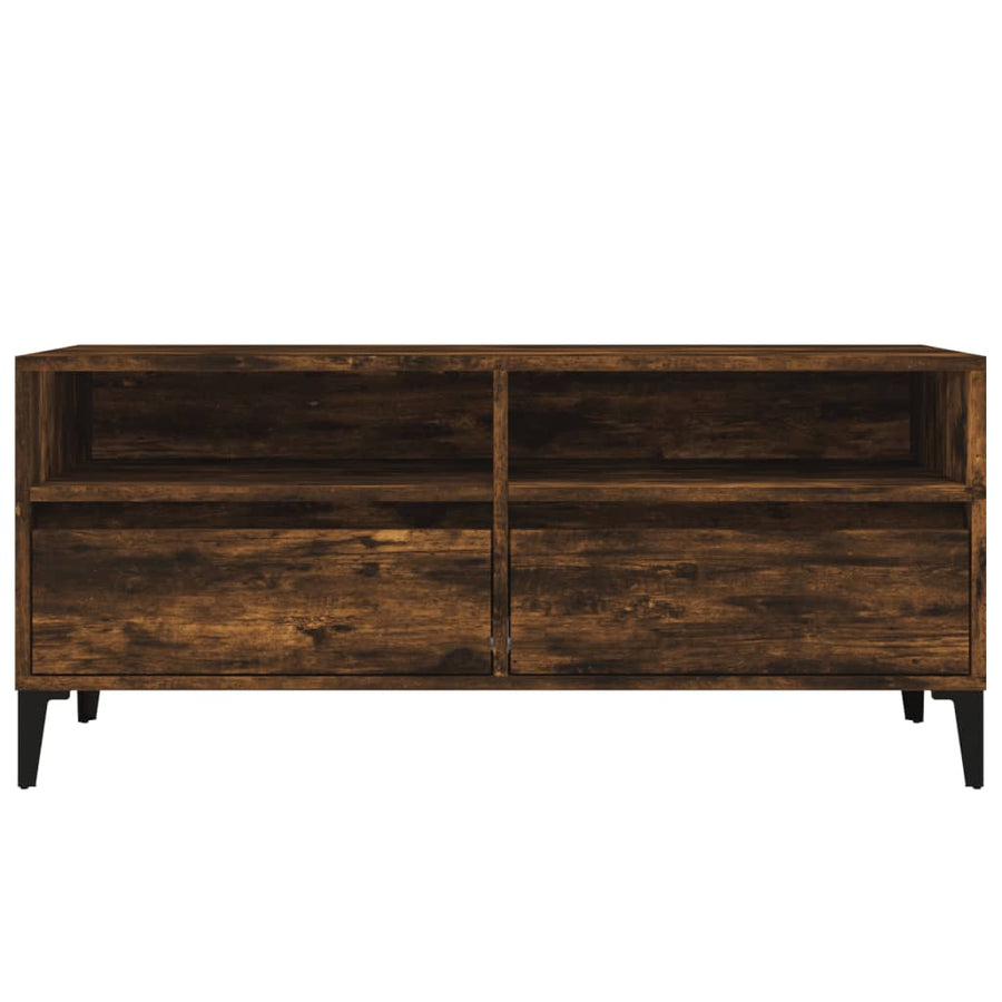 Tv-Meubel 00X34,5X44,5 Cm Bewerkt Hout Kleurig 100 x 34.5 x 44.5 cm Gerookt eiken