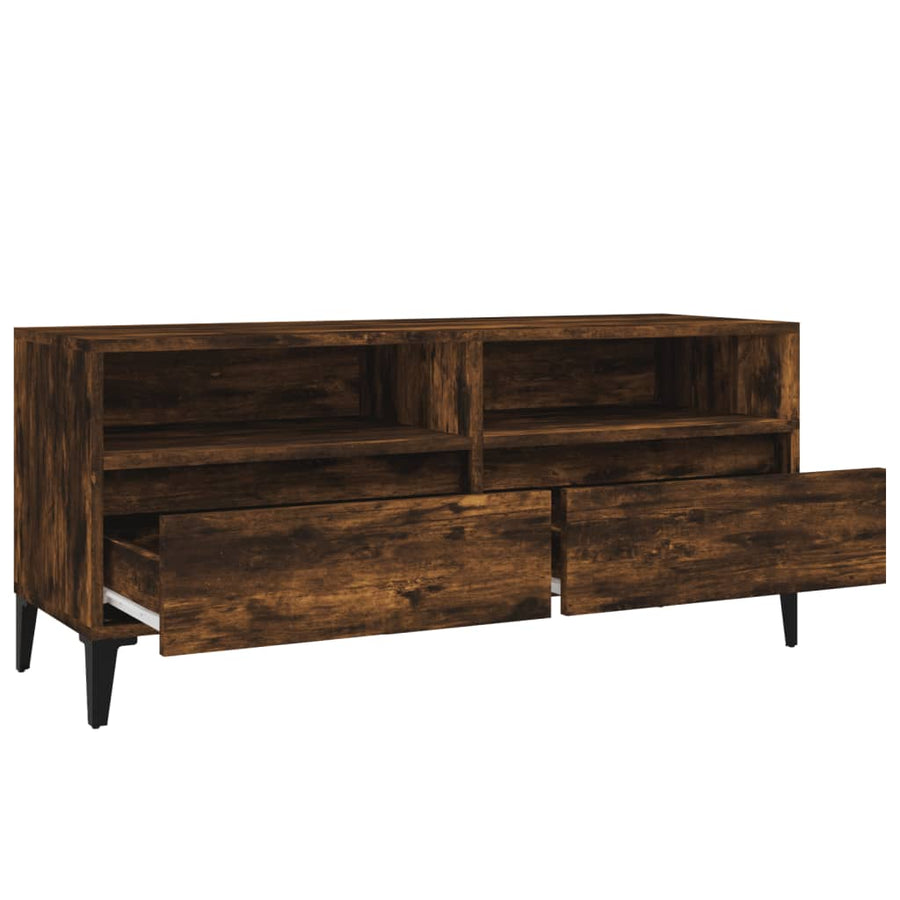Tv-Meubel 00X34,5X44,5 Cm Bewerkt Hout Kleurig 100 x 34.5 x 44.5 cm Gerookt eiken