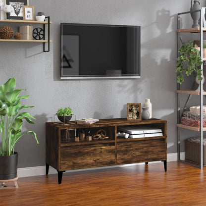 Tv-Meubel 00X34,5X44,5 Cm Bewerkt Hout Kleurig 100 x 34.5 x 44.5 cm Gerookt eiken