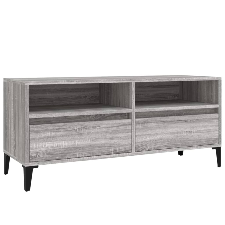 Tv-Meubel 00X34,5X44,5 Cm Bewerkt Hout Eikenkleur 100 x 34.5 x 44.5 cm Grijs sonoma