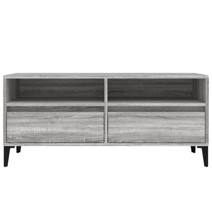 Tv-Meubel 00X34,5X44,5 Cm Bewerkt Hout Eikenkleur 100 x 34.5 x 44.5 cm Grijs sonoma
