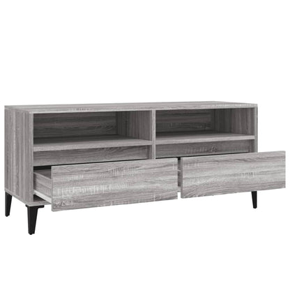 Tv-Meubel 00X34,5X44,5 Cm Bewerkt Hout Eikenkleur 100 x 34.5 x 44.5 cm Grijs sonoma