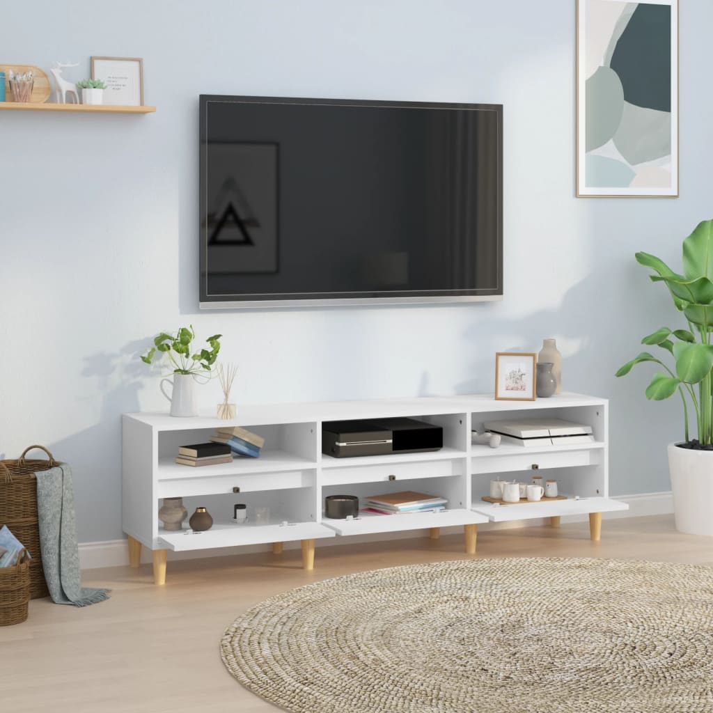 Tv-Meubel 50X30X44,5 Cm Bewerkt Hout 150 x 30 x 44.5 cm Wit