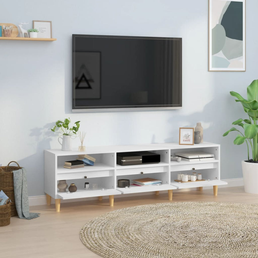 Tv-Meubel 50X30X44,5 Cm Bewerkt Hout 150 x 30 x 44.5 cm Wit