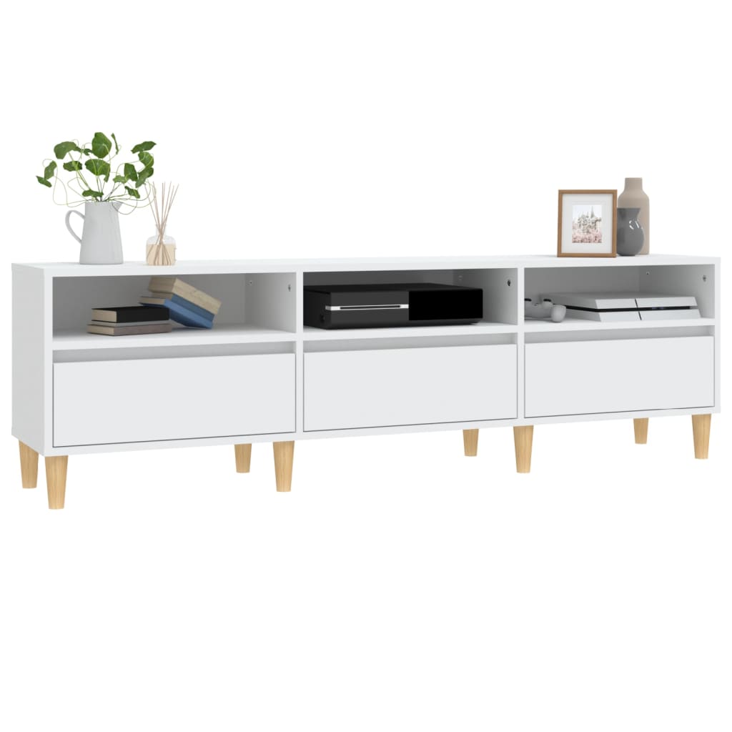 Tv-Meubel 50X30X44,5 Cm Bewerkt Hout 150 x 30 x 44.5 cm Wit