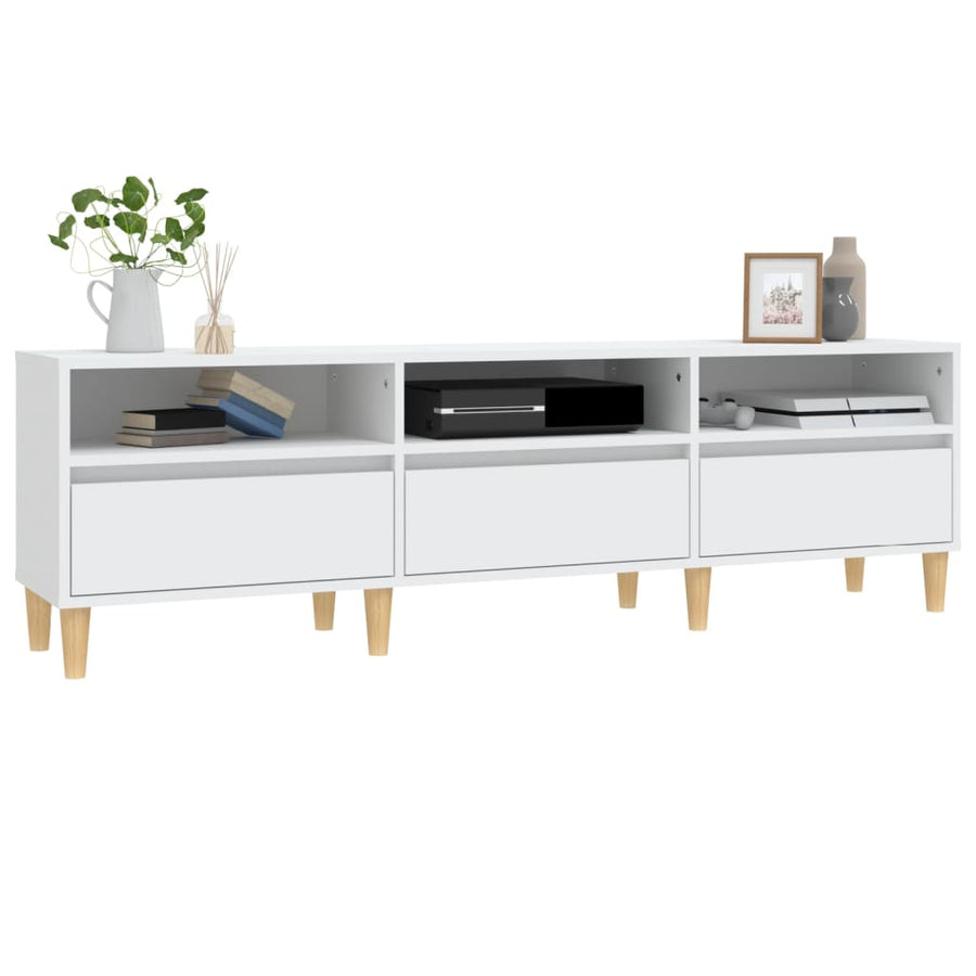 Tv-Meubel 50X30X44,5 Cm Bewerkt Hout 150 x 30 x 44.5 cm Wit