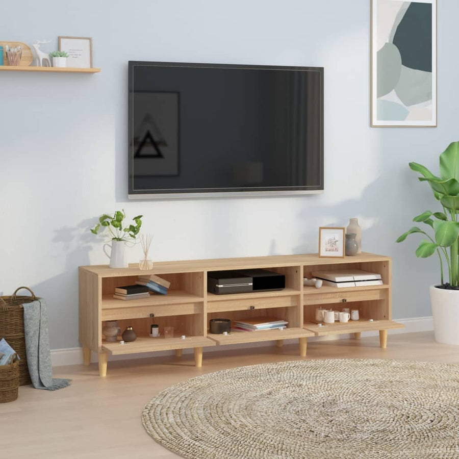 Tv-Meubel 150X30X44,5 Cm Bewerkt Hout Kleurig 150 x 30 x 44.5 cm Sonoma eiken