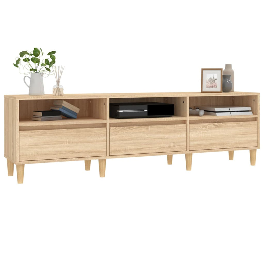 Tv-Meubel 150X30X44,5 Cm Bewerkt Hout Kleurig 150 x 30 x 44.5 cm Sonoma eiken
