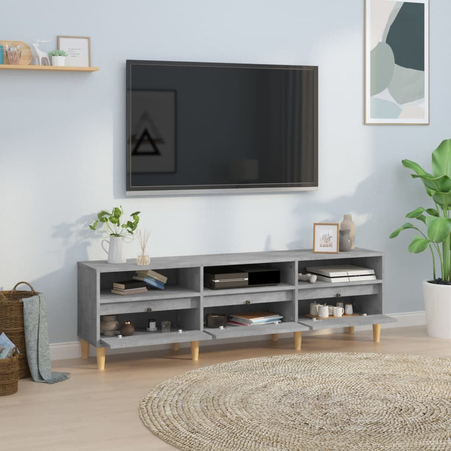 Tv-Meubel 50X30X44,5 Cm Bewerkt Hout 150 x 30 x 44.5 cm Betongrijs
