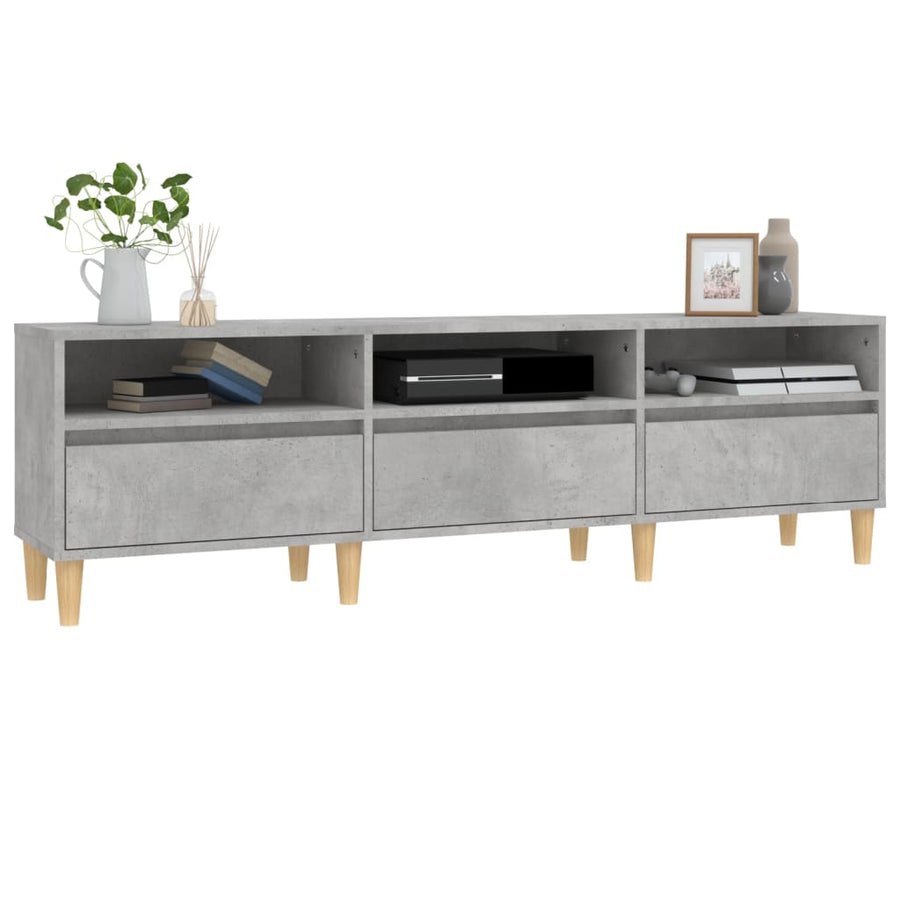 Tv-Meubel 50X30X44,5 Cm Bewerkt Hout 150 x 30 x 44.5 cm Betongrijs