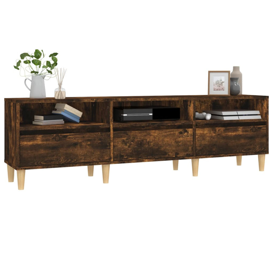 Tv-Meubel 50X30X44,5 Cm Bewerkt Hout Kleurig 150 x 30 x 44.5 cm Gerookt eiken