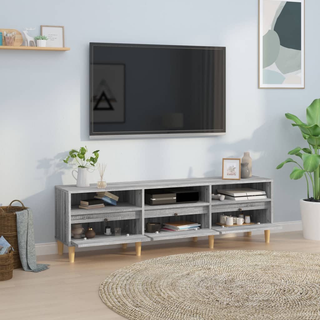 Tv-Meubel 50X30X44,5 Cm Bewerkt Hout Eikenkleurig 150 x 30 x 44.5 cm Grijs sonoma