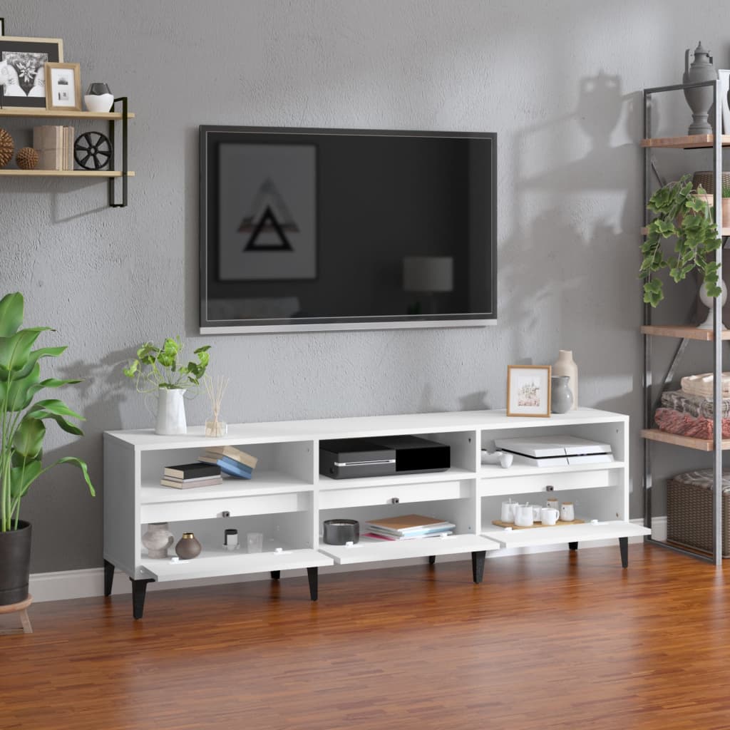 Tv-Meubel 50X30X44,5 Cm Bewerkt Hout 150 x 30 x 44.5 cm Wit