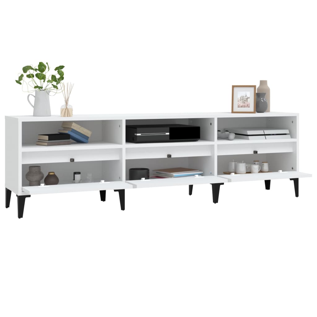 Tv-Meubel 50X30X44,5 Cm Bewerkt Hout 150 x 30 x 44.5 cm Wit