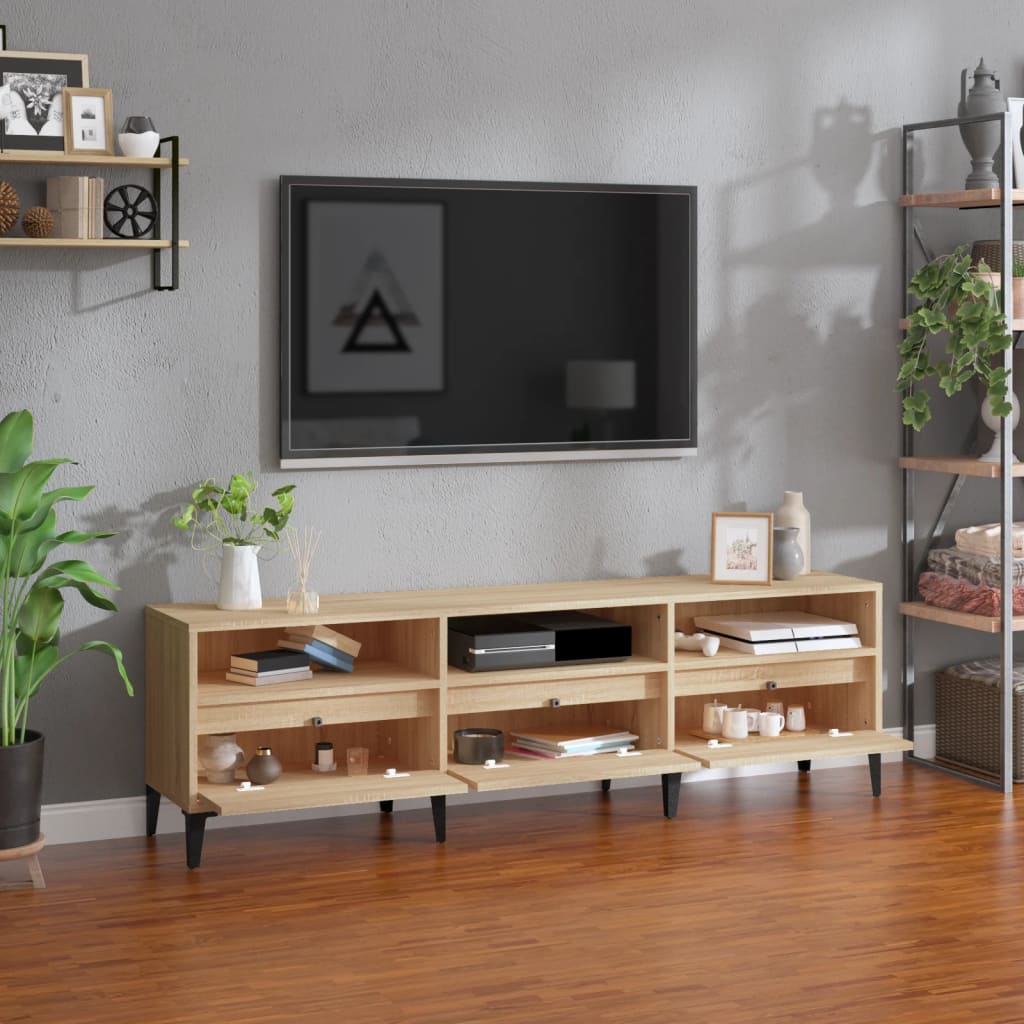 Tv-Meubel 150X30X44,5 Cm Bewerkt Hout Kleurig 150 x 30 x 44.5 cm Sonoma eiken