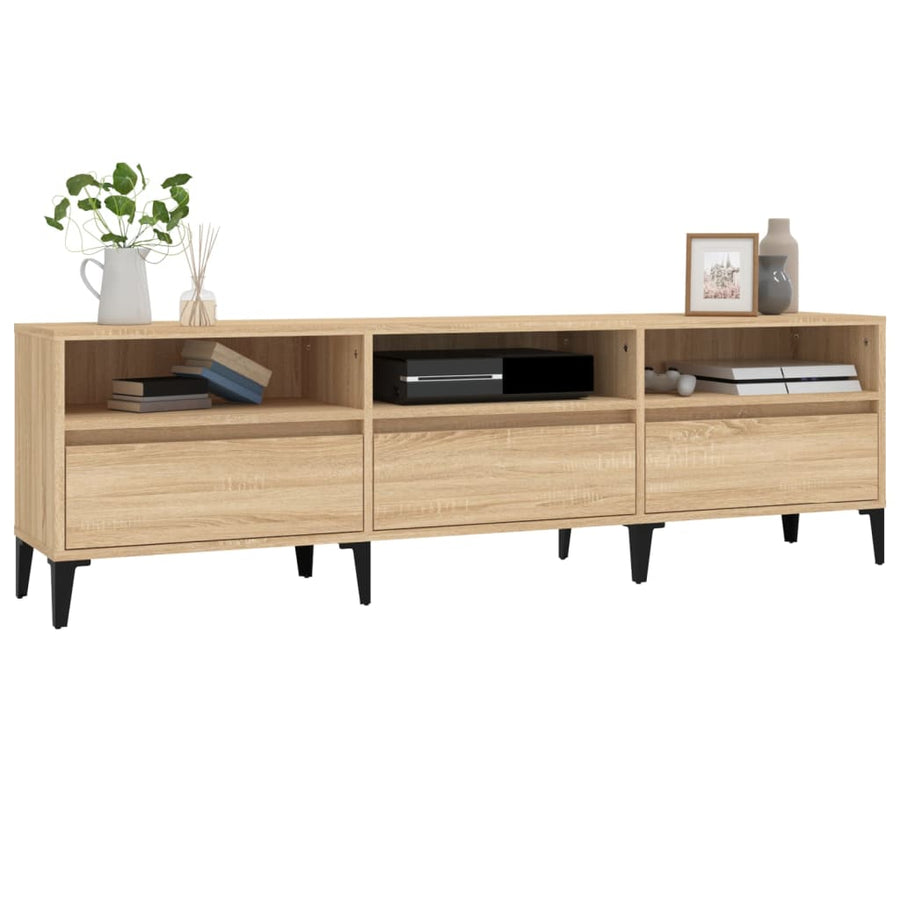 Tv-Meubel 150X30X44,5 Cm Bewerkt Hout Kleurig 150 x 30 x 44.5 cm Sonoma eiken