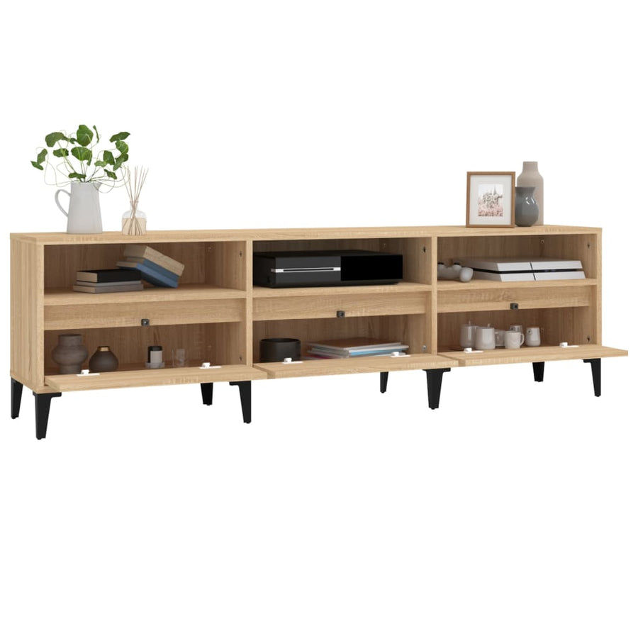 Tv-Meubel 150X30X44,5 Cm Bewerkt Hout Kleurig 150 x 30 x 44.5 cm Sonoma eiken