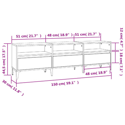 Tv-Meubel 150X30X44,5 Cm Bewerkt Hout Kleurig 150 x 30 x 44.5 cm Sonoma eiken