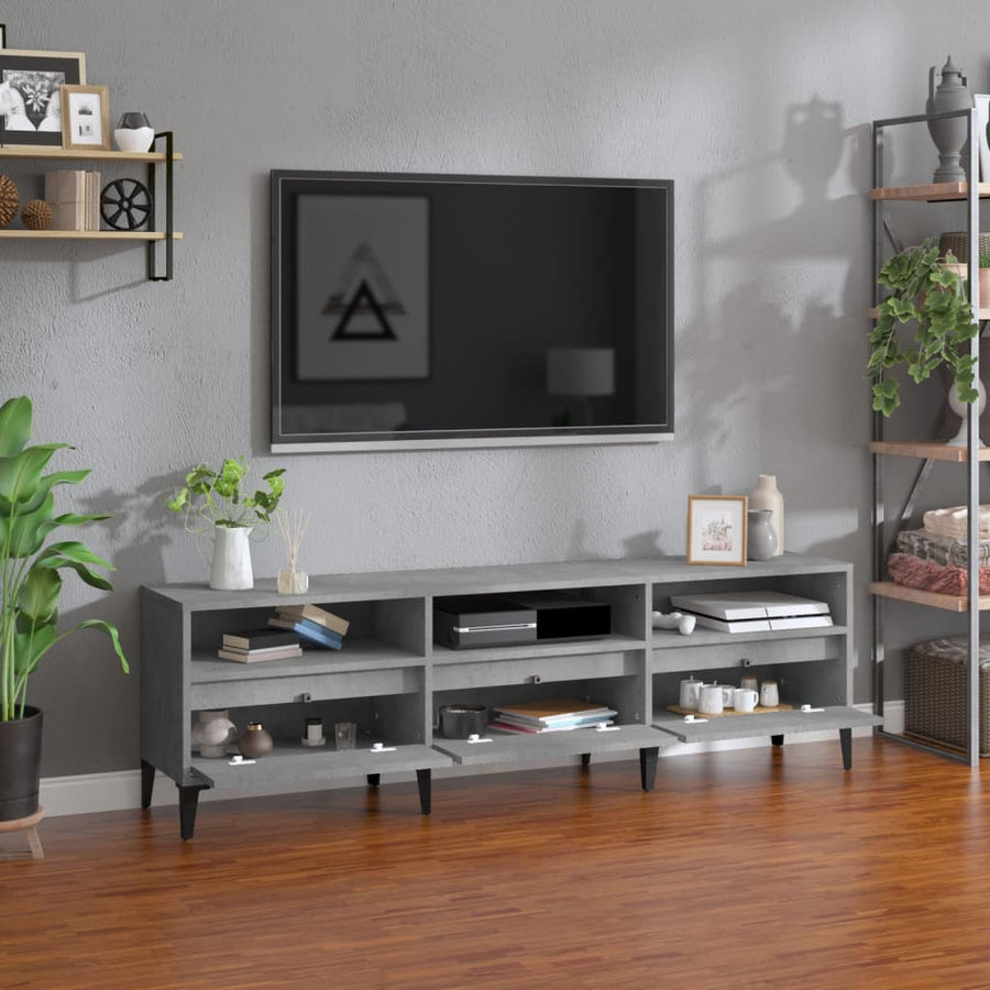 Tv-Meubel 50X30X44,5 Cm Bewerkt Hout 150 x 30 x 44.5 cm Betongrijs