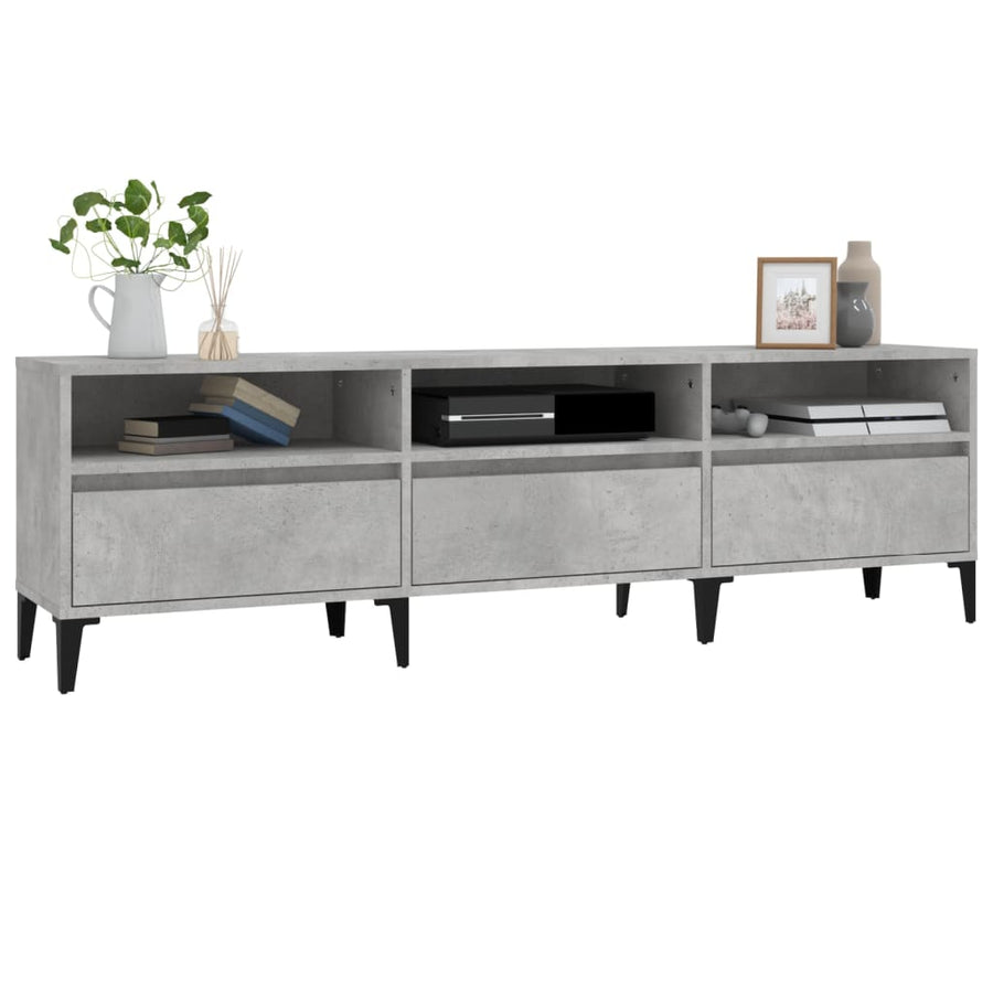 Tv-Meubel 50X30X44,5 Cm Bewerkt Hout 150 x 30 x 44.5 cm Betongrijs
