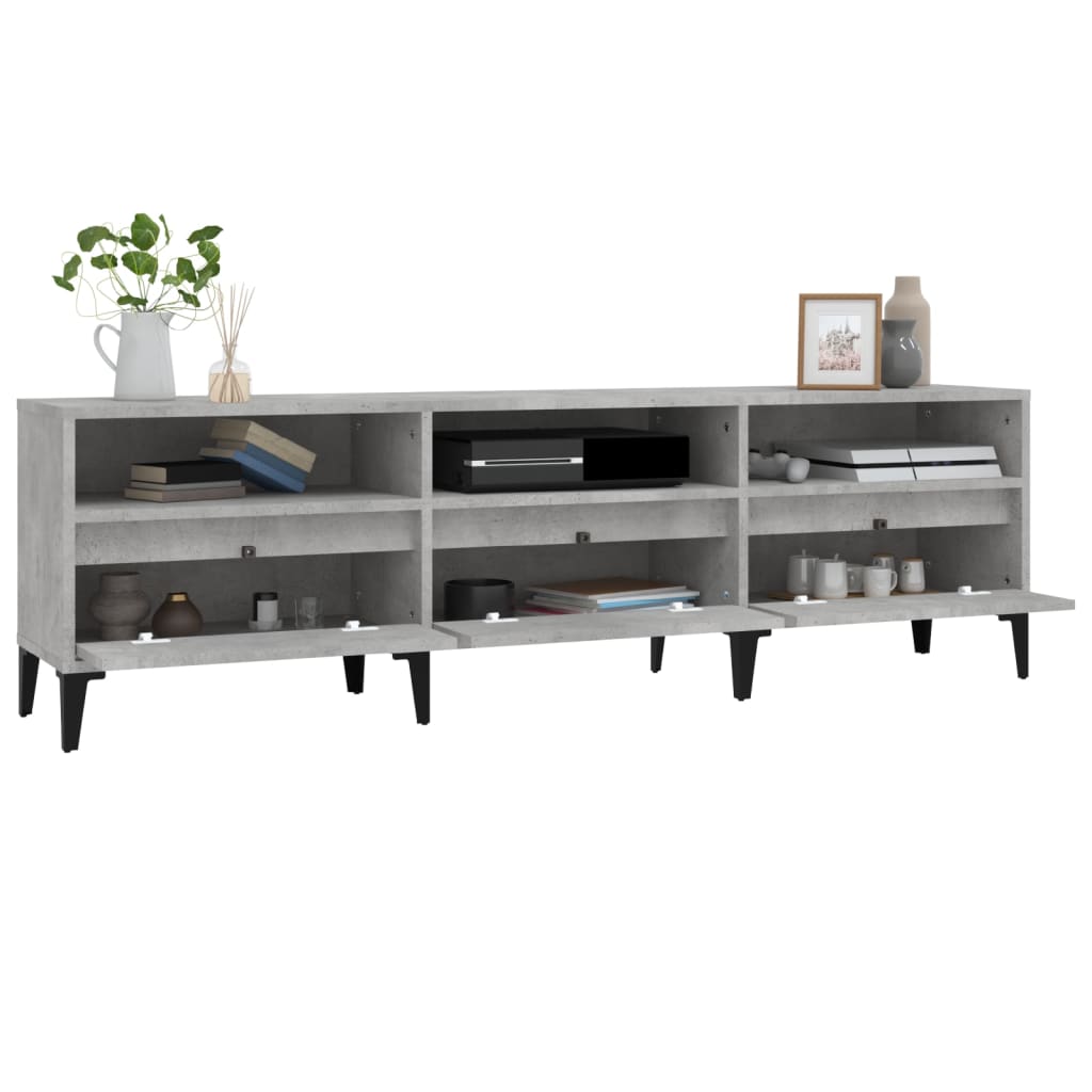 Tv-Meubel 50X30X44,5 Cm Bewerkt Hout 150 x 30 x 44.5 cm Betongrijs