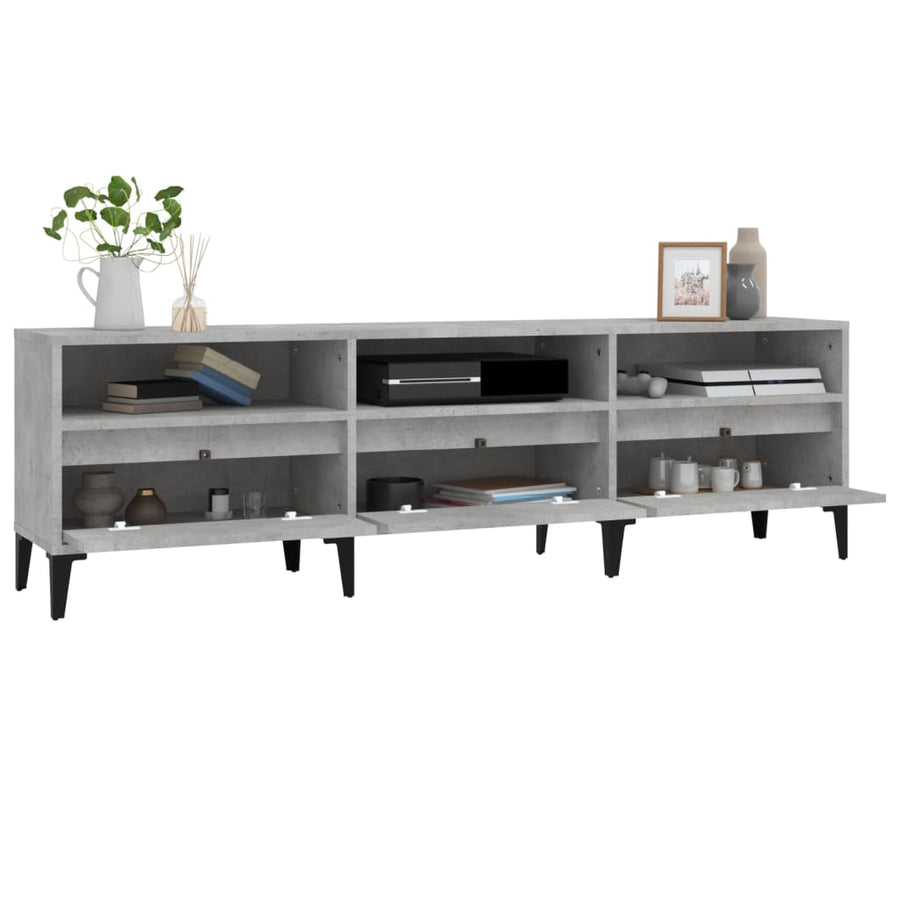 Tv-Meubel 50X30X44,5 Cm Bewerkt Hout 150 x 30 x 44.5 cm Betongrijs