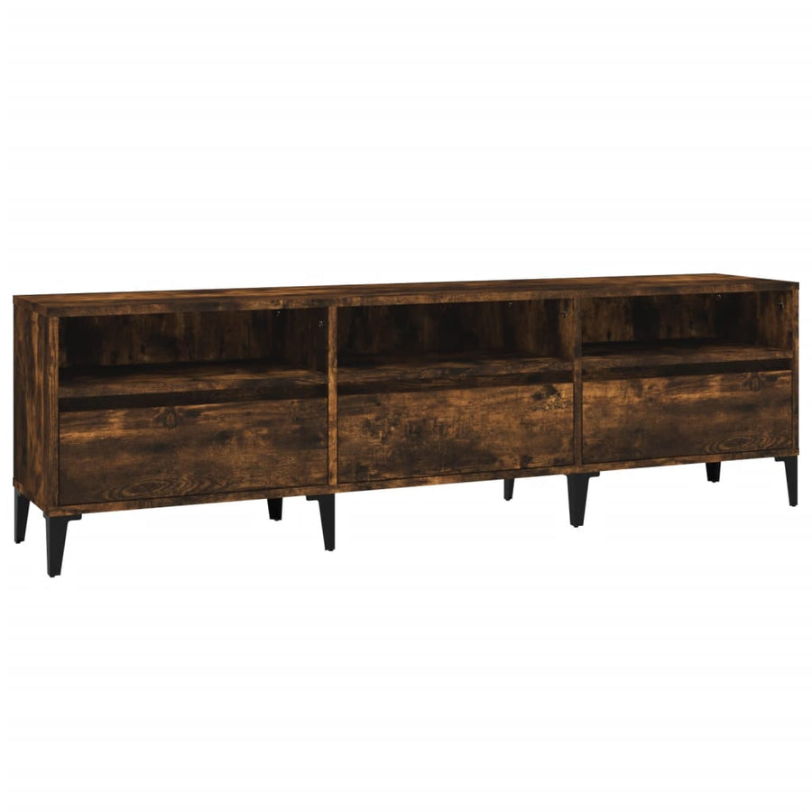 Tv-Meubel 150X30X44,5 Cm Bewerkt Hout Kleurig 150 x 30 x 44.5 cm Gerookt eiken