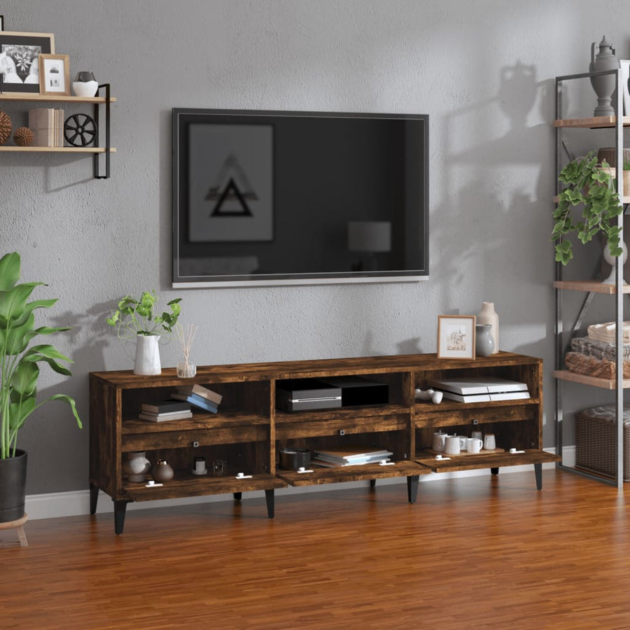 Tv-Meubel 150X30X44,5 Cm Bewerkt Hout Kleurig 150 x 30 x 44.5 cm Gerookt eiken