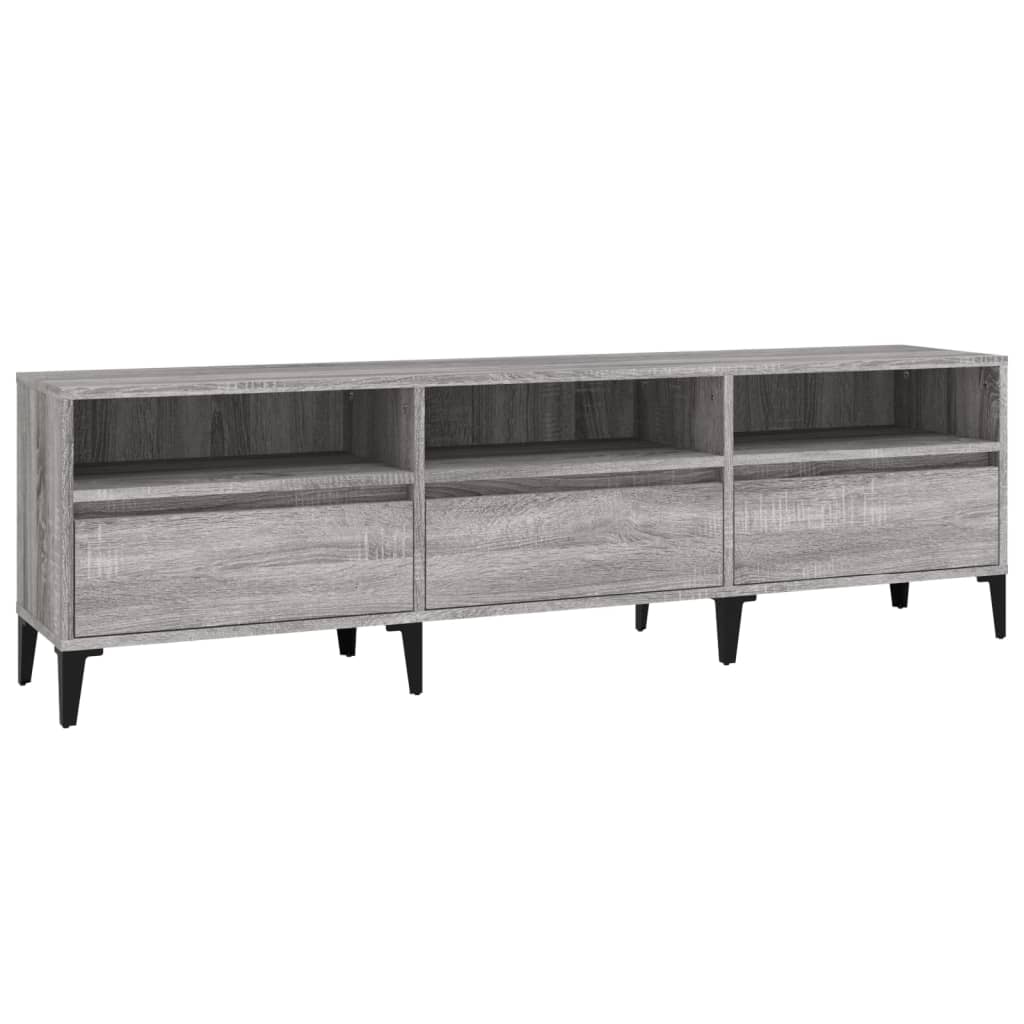 Tv-Meubel 50X30X44,5 Cm Bewerkt Hout Eikenkleurig 150 x 30 x 44.5 cm Grijs sonoma